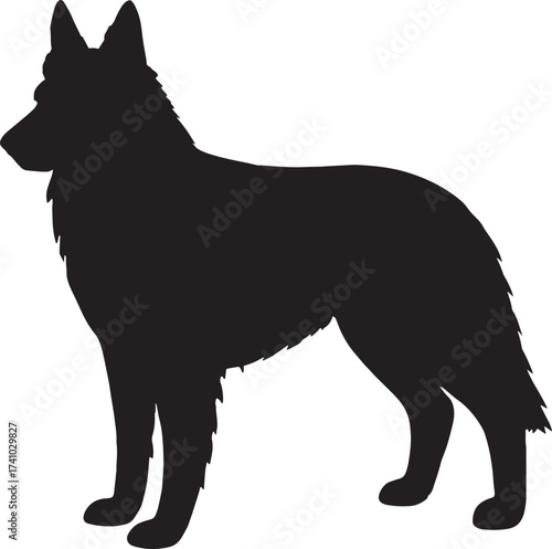 Majestic german shepherd silhouette majestic dog breed profile standing proudly