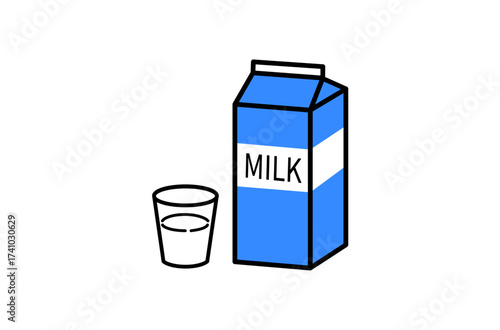 牛乳とコップのアイコン