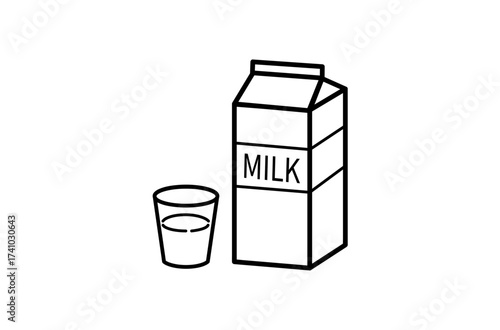牛乳とコップのアイコン