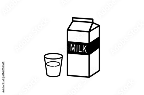 牛乳とコップのアイコン