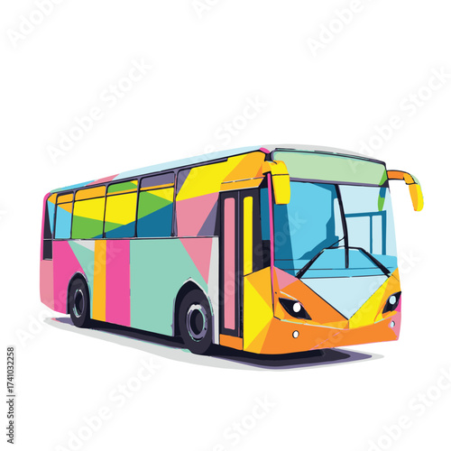 colorful bus isolated on white background