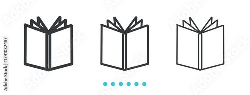 Books Cart Icon. Thin line icon vector