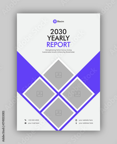 Brochure cover annual report flyer for business agency