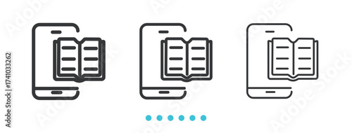 Books Cart Icon. Thin line icon vector