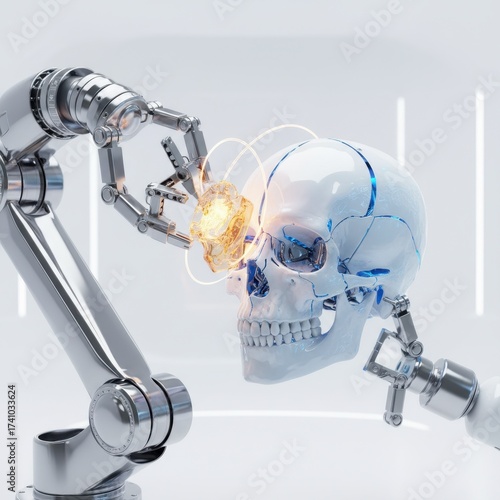 x-default Cyborg Skull with Robotic Arm