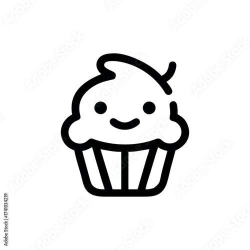 Abstract cupcake logo sweet bakery confectionery branding Vector illustration