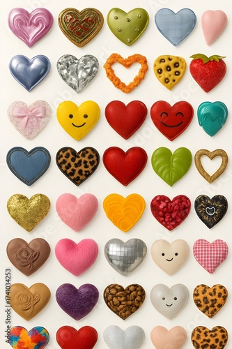 Aesthetic Hearts Printable Sticker Sheet