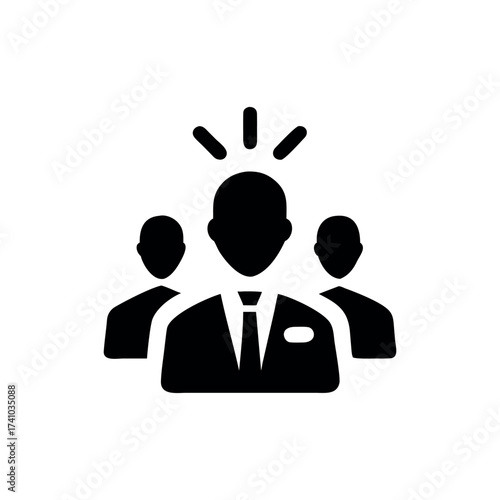 Abstract leader figure with spotlight inspiring creative design Vector illustration