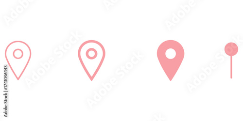 location pin icon in editable stroke, outline, and filled styles. for navigation, maps and geolocation designs in apps, websites and user interfaces