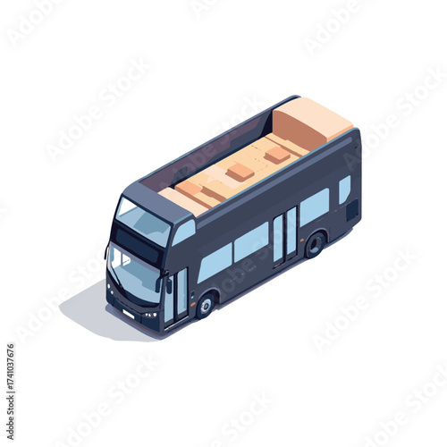 black double decker tourist bus