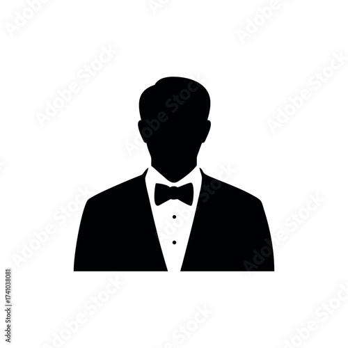 Gentleman in tuxedo with bow tie classy fashion pose Vector illustration