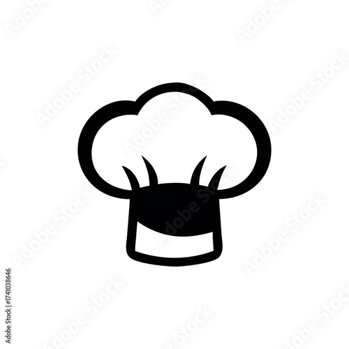 Minimalist chef hat logo culinary cooking concept Vector illustration