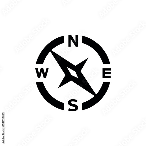 Minimalist compass logo modern travel direction navigation theme Vector illustration
