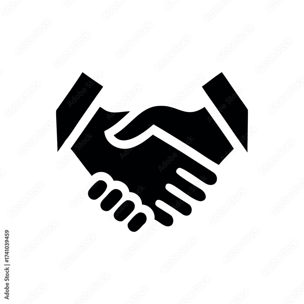 Obraz premium Minimalist handshake logo corporate teamwork business identity Vector illustration