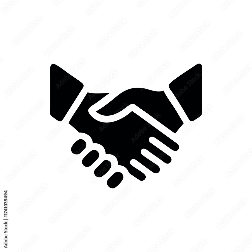 Minimalist handshake logo professional partnership brand design Vector illustration