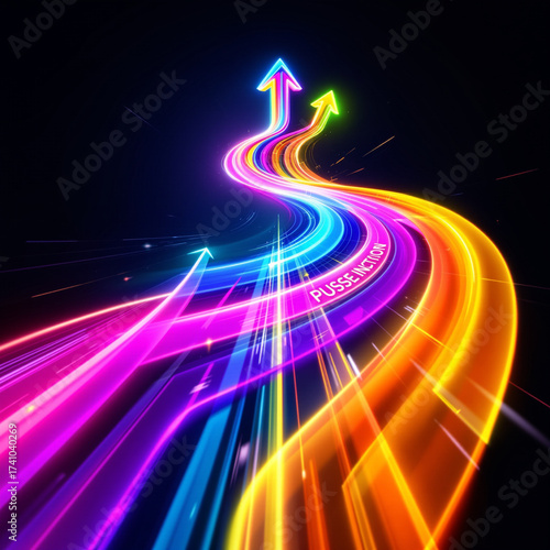 Energetic motion graphic concept symbolizing growth, technology, and success.