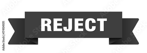reject ribbon isolated on transparent background. reject ribbon