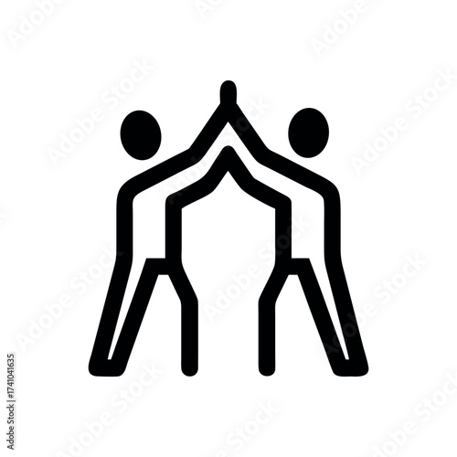 Minimalist two people high five friendship unity logo Vector illustration
