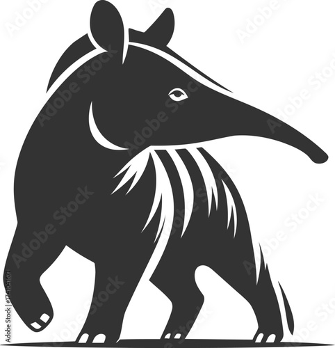 Tapir animal vector black silhouette illustration