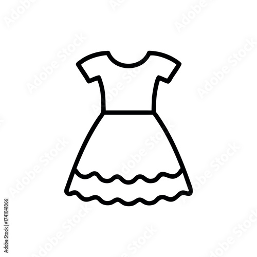 Ornamental baby frock with floral lace elegant design Vector illustration