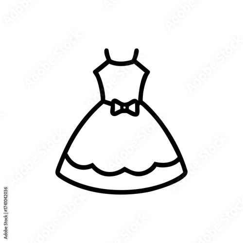 Princess frock with ornate lace neckline cute fashion Vector illustration