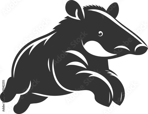 Tapir animal vector black silhouette illustration