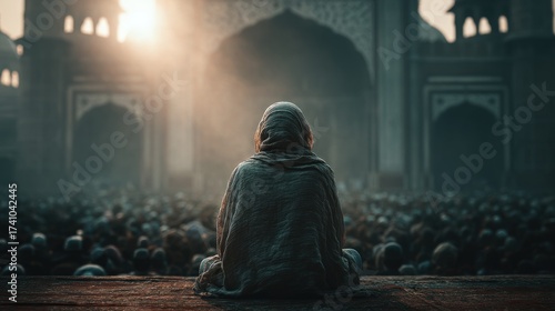 Contemplation Amidst the Crowd: A Moment of Solitude and Reflection