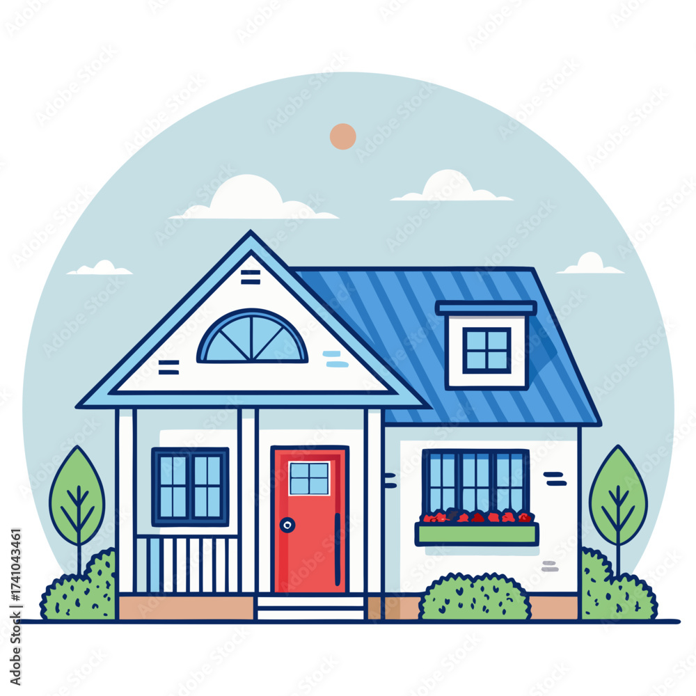 Fototapeta premium illustration of a house with a roof