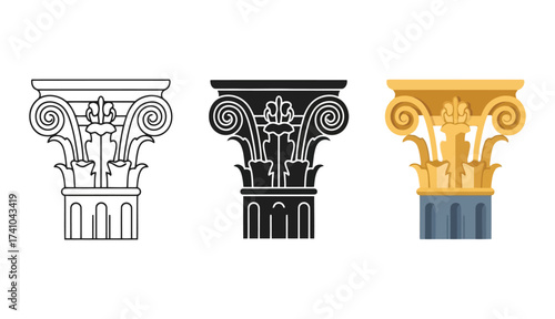 Ionic Column Capital Icons architecture classical