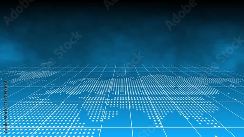 Dynamic news-style motion background with smooth transitions and glowing effects, often used for broadcast intros, headlines, or breaking news animations. Blue technology lines flow, news background .