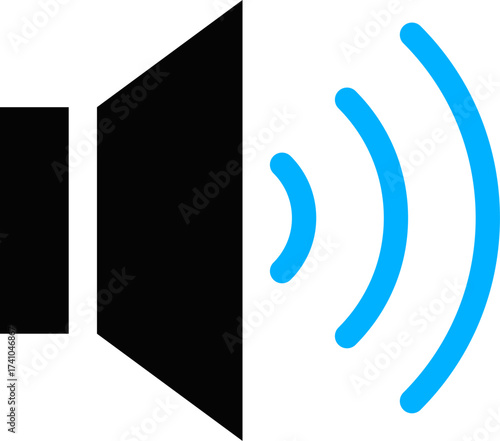speaker icon vector illustration. Volume level icon. black speaker symbols showing sound waves. Speaker icon vector illustration. volume sign and symbol. loudspeaker icon. sound symbol. 