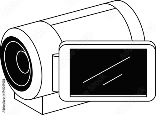 video camera vector illustration. video camera outline. Icon of video camera