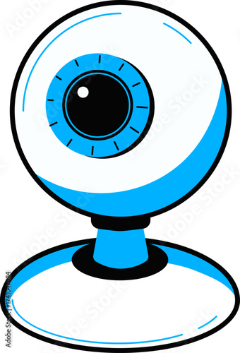 Vector of Webcam. Realistic digital webcam. Web camera devices concept. Webcam icon. Electronic gadgets. Trendy flat style. Vector illustration