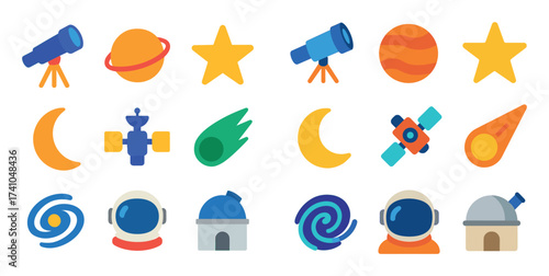 Colorful Astronomy Icons