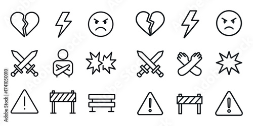 Minimalist Conflict Icons