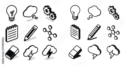 Isometric Icons Grid
