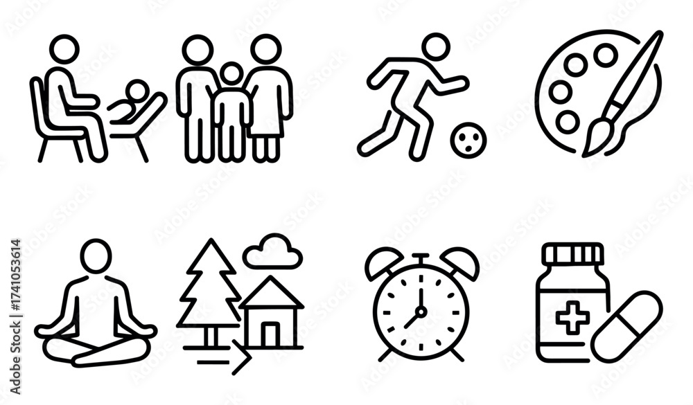 Fototapeta premium Pathways to Recovery Icons