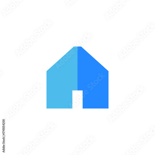 Abstract Geometric House Icon Representing Home, Real Estate, and Shelter