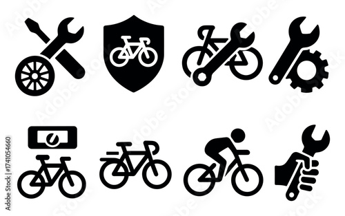 Bicycle Repair Icon Set