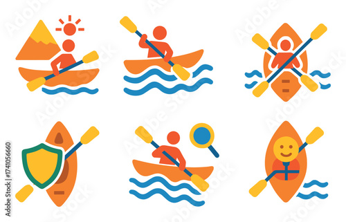 Kayak Adventure Icons