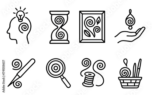 Minimalist Quilling Icons
