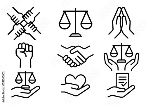 Minimalist Solidarity Icons