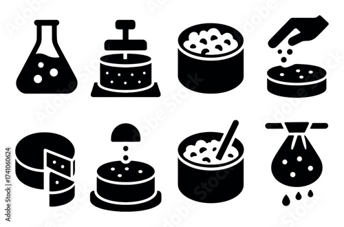Cheesemaking Icon Set