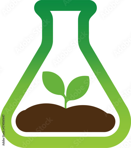 Plant Sprout in Laboratory Flask Logo