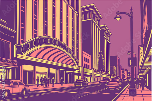 Virginia Street in Reno, Nevada, bustling casino street with Reno Arch lit brightly at night