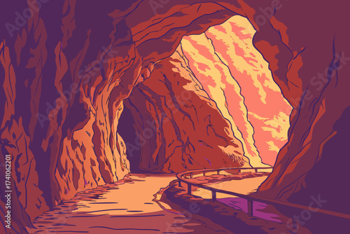 Timpanogos Cave in Utah, narrow passages filled with colorful mineral drapery