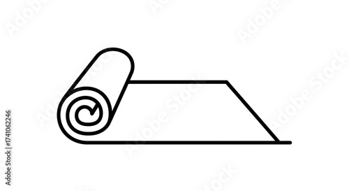 Yoga Mat Icon – Fitness Exercise Gym Equipment Symbol