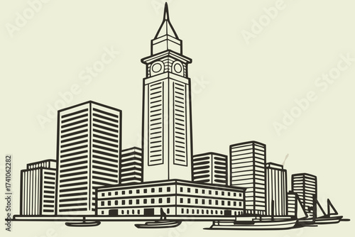 Transamerica Tower in Baltimore, Maryland, modern skyscraper dominating Inner Harbor skyline