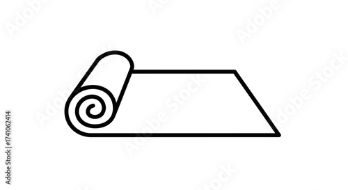 Yoga Mat Icon – Fitness Exercise Gym Equipment Symbol