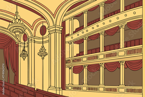 Teatro Colón in Buenos Aires, Argentina, ornate opera house with gilded balconies and chandeliers